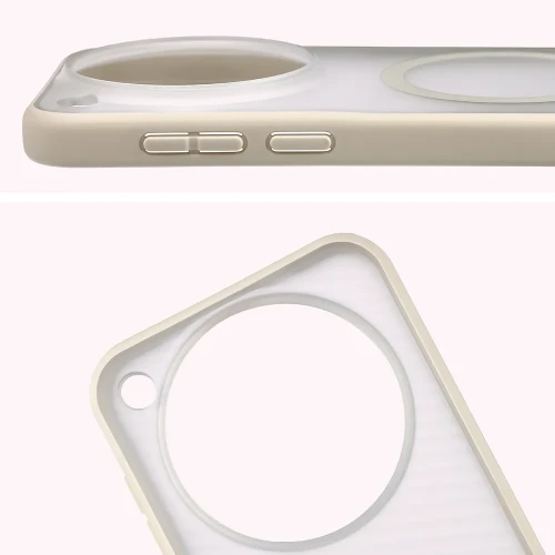Etui z pierścieniem magnetycznym Bizon Case MatteO do Vivo X500 Pro, przydymione-beżowe (4/7)