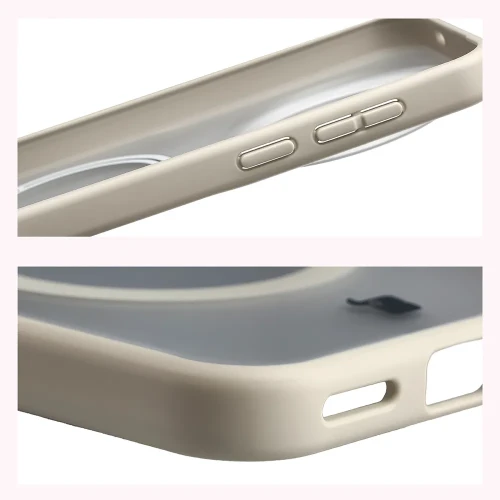 Etui z pierścieniem magnetycznym Bizon Case MatteO do Vivo X500 Pro, przydymione-beżowe (5/7)