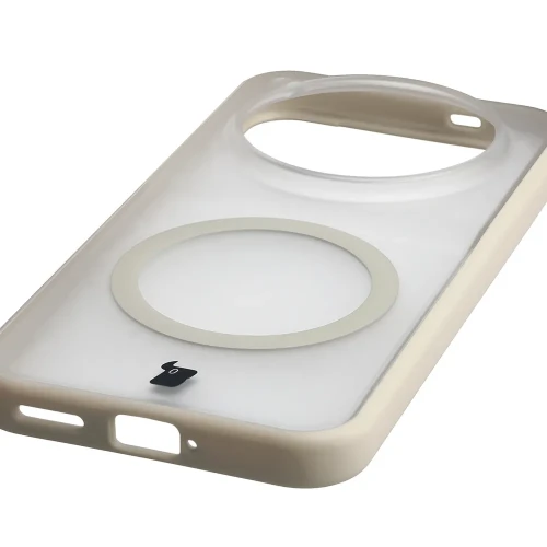 Etui z pierścieniem magnetycznym Bizon Case MatteO do Vivo X500 Pro, przydymione-beżowe (6/7)