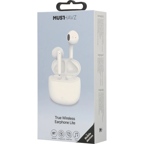 Bezprzewodowe słuchawki douszne Musthavz True Wireless Earphone Lite, Bluetooth 5.4, białe (4/5)