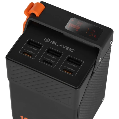 Powerbank Blavec BJ-50 Tytan 50 000 mAh, 100W, 3x USB-C, 3x USB-A, + kabel USB-C, czarny (8/8)