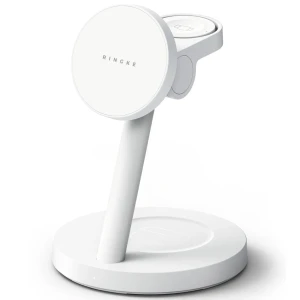 Ładowarka indukcyjna Ringke, 3in1 Magnetic MagSafe Wireless Charger Qi2.2 25W, biała