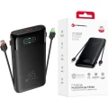Powerbank Forcell F20K6, 27000 mAh, USB-C, USB-A, 65W, 3A, PD, QC 3.0 z wbudowanymi kablami USB-C i Lightning, czarny (2/5)