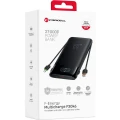 Powerbank Forcell F20K6, 27000 mAh, USB-C, USB-A, 65W, 3A, PD, QC 3.0 z wbudowanymi kablami USB-C i Lightning, czarny (4/5)