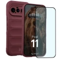 Pancerne etui + szkło hartowane Bizon Tur Pack do Google Pixel 11, burgundowe (1/10)