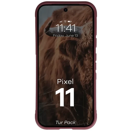 Pancerne etui + szkło hartowane Bizon Tur Pack do Google Pixel 11, burgundowe (6/10)
