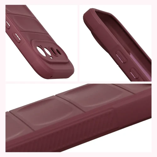 Pancerne etui + szkło hartowane Bizon Tur Pack do Google Pixel 11, burgundowe (8/10)