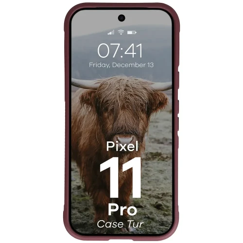 Pancerne etui Bizon Case Tur do Google Pixel 11 Pro, burgundowe (5/8)