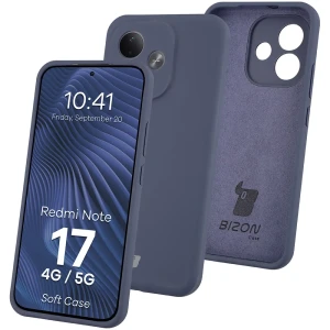 Silikonowe etui Bizon Soft Case do Xiaomi Redmi Note 17 4G/5G, ciemnoniebieskie