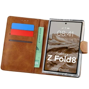 Etui z klapką Bizon Case Pocket do Galaxy Z Fold8, brązowe