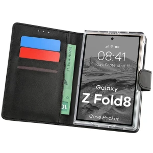 Etui z klapką Bizon Case Pocket do Galaxy Z Fold8, czarne