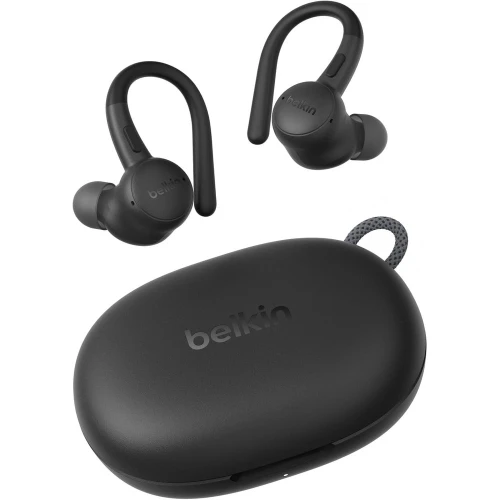 Słuchawki douszne bezprzewodowe z mikrofonem Belkin SoundForm ActiveFit IP54 z zaczepami, czarne (1/13)