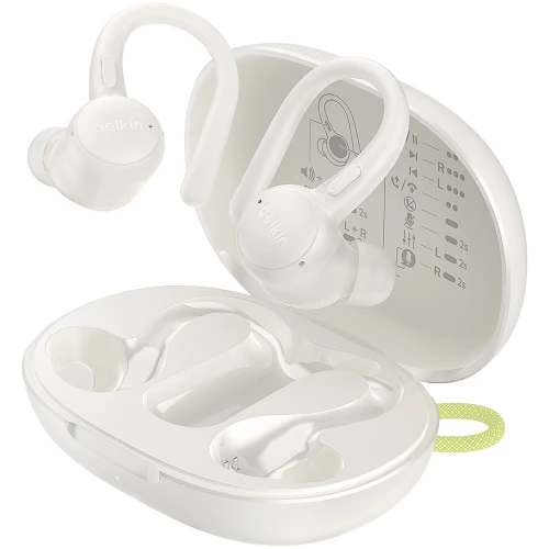Słuchawki douszne bezprzewodowe z mikrofonem Belkin SoundForm ActiveFit IP54 z zaczepami, beżowy (2/13)