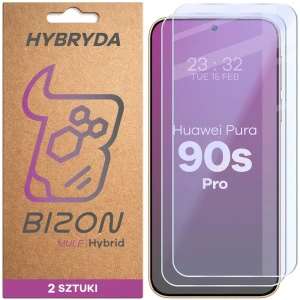 Elastyczne szkło hybrydowe Bizon Hybrid Mule Duo do Huawei Pura 90s Pro, 2 sztuki