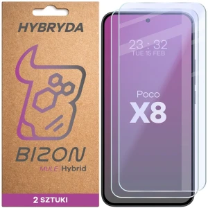 Elastyczne szkło hybrydowe Bizon Hybrid Mule Duo do Xiaomi POCO X8, 2 sztuki