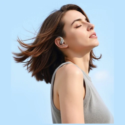 Bezprzewodowe słuchawki dokanałowe, otwarte 4smarts SkyBuds, Bluetooth 5.4, ekran LCD, tłumacz AI, beżowe (3/12)