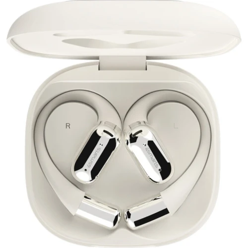 Bezprzewodowe słuchawki dokanałowe, otwarte 4smarts SkyBuds, Bluetooth 5.4, ekran LCD, tłumacz AI, beżowe (10/12)