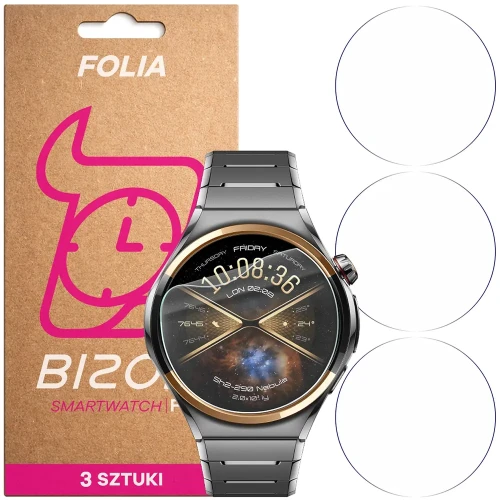Folia ochronna na ekran zegarka Bizon Watch Film HydroFlex do Huawei Watch 6 Pro 46 mm, 3 sztuki (1/5)