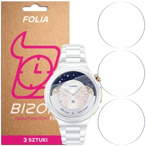 Folia ochronna na ekran zegarka Bizon Watch Film HydroFlex do Huawei Watch 6 Pro 43 mm, 3 sztuki