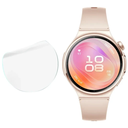 Folia ochronna na ekran zegarka Bizon Watch Film HydroFlex do Huawei Watch 6 42 mm, 3 sztuki (4/5)