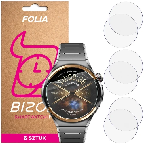 Folia ochronna na ekran zegarka Bizon Watch Film HydroFlex do Huawei Watch 6 Pro 46 mm, 6 sztuk (1/5)
