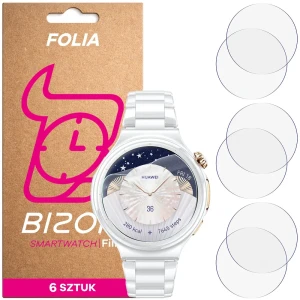 Folia ochronna na ekran zegarka Bizon Watch Film HydroFlex do Huawei Watch 6 Pro 43 mm, 6 sztuk