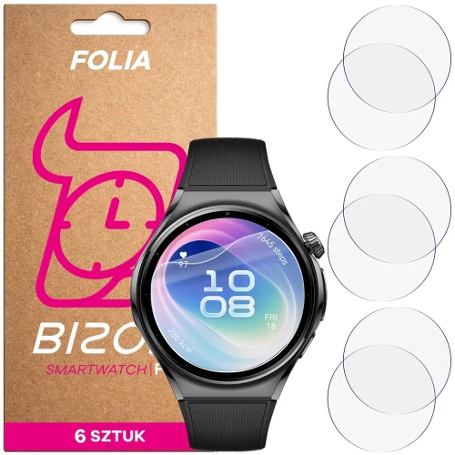 Folia ochronna na ekran zegarka Bizon Watch Film HydroFlex do Huawei Watch 6 46 mm, 6 sztuk (1/5)
