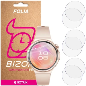 Folia ochronna na ekran zegarka Bizon Watch Film HydroFlex do Huawei Watch 6 42 mm, 6 sztuk