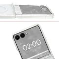 Etui brokatowe z pierścieniem magnetycznym Bizon Case SparklO do Galaxy Z Flip8, przezroczyste z brokatem (5/6)