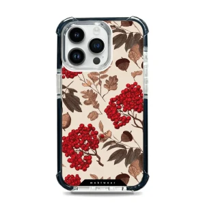 Etui ochronne do iPhone 14 Pro Max do MagSafe, Mobiwear Elite Bumper, jarzębina na ecru