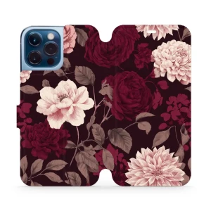Etui z klapką do iPhone 13 Pro Max, Mobiwear Book, wino i dalie