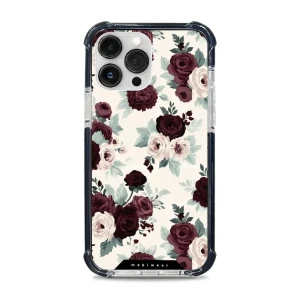 Etui ochronne do iPhone 13 Pro Max do MagSafe, Mobiwear Elite Bumper, róże z szałwią na kremie