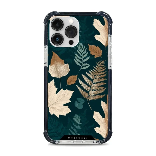 Etui ochronne do iPhone 13 Pro Max do MagSafe, Mobiwear Elite Bumper, zielnik z liści i paproci