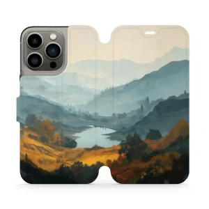 Etui z klapką do iPhone 13 Pro, Mobiwear Book, jezioro w dolinie