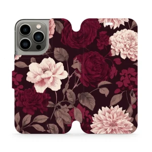 Etui z klapką do iPhone 13 Pro, Mobiwear Book, wino i dalie