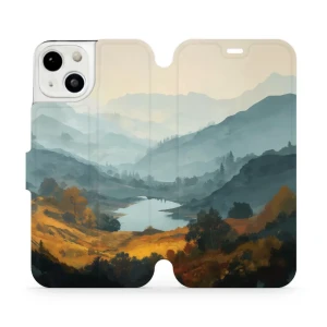 Etui z klapką do iPhone 13, Mobiwear Book, jezioro w dolinie