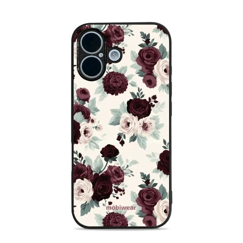 Etui ochronne do iPhone 17, Mobiwear Glossy Case, róże z szałwią na kremie