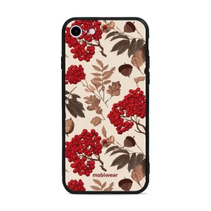 Etui ochronne do iPhone SE 2020, Mobiwear Glossy Case, jarzębina na ecru