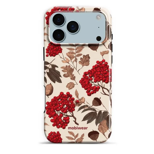 Etui ochronne do iPhone 18 Pro Max, Mobiwear Elite Pro MagSafe, jarzębina na ecru