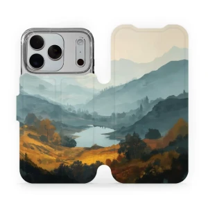 Etui z klapką do iPhone 18 Pro, Mobiwear Book, jezioro w dolinie