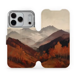 Etui z klapką do iPhone 18 Pro, Mobiwear Book, mglista dolina w górach
