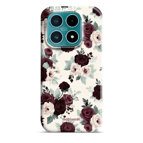 Etui ochronne do Xiaomi 17, Mobiwear Elite Pro, róże z szałwią na kremie