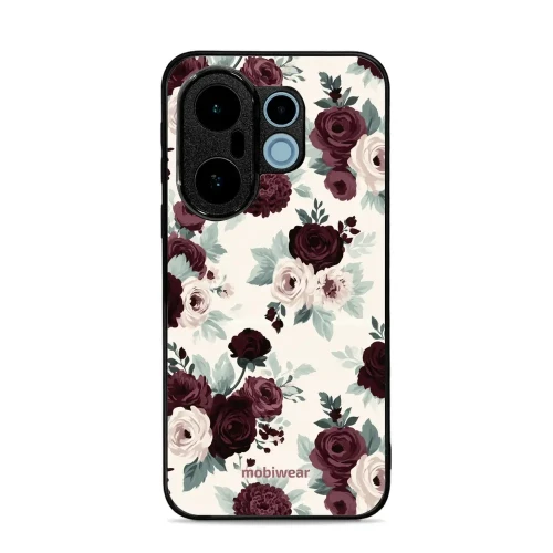 Etui ochronne do vivo X200 FE, Mobiwear Glossy Case, róże z szałwią na kremie