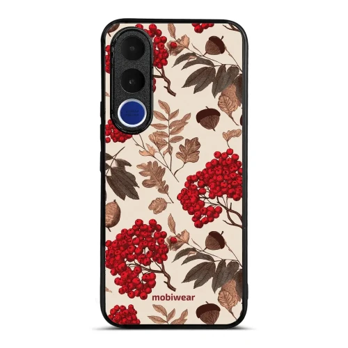 Etui ochronne do vivo V70 FE 5G, Mobiwear Glossy Case, jarzębina na ecru