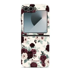 Etui ochronne do Galaxy Z Flip7 FE, Mobiwear Elite Pro, róże z szałwią na kremie