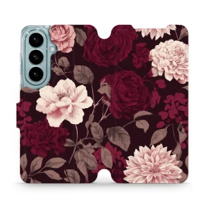 Etui z klapką do Galaxy S26, Mobiwear Book, wino i dalie