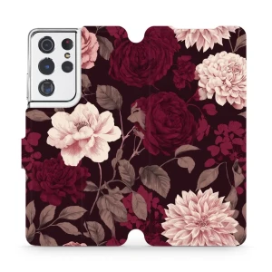 Etui z klapką do Galaxy S21 Ultra 5G, Mobiwear Book, wino i dalie