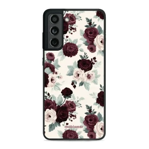 Etui ochronne do Galaxy S21 FE 5G, Mobiwear Glossy Case, róże z szałwią na kremie