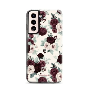 Etui ochronne do Galaxy S21 5G, Mobiwear Elite Pro, róże z szałwią na kremie