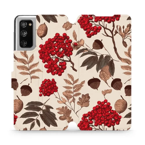 Etui z klapką do Galaxy S20 FE 5G / 4G, Mobiwear Book, jarzębina na ecru